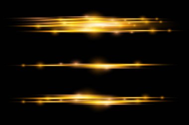 Yatay ışık ışını, parlak sarı yatay çizgi