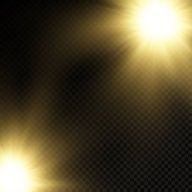 Güneş patlaması, sarı parlak ışıklar güneş ışınları.