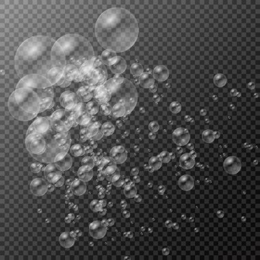 Bir dizi gerçekçi renkli sabun köpüğü.. 