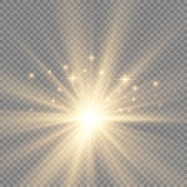 Güneş patlaması, sarı parlak ışıklar güneş ışınları.