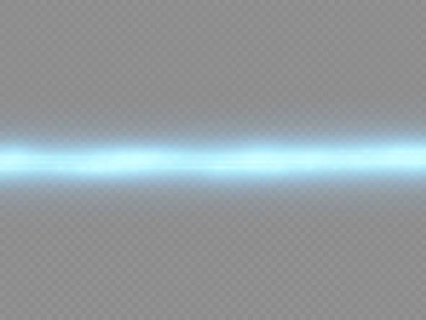 Rayons laser, rayonnements lumineux bleus horizontaux. — Image vectorielle