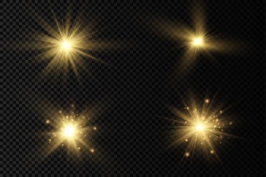 Parlak ışık yıldızı, sarı güneş ışınları.