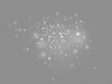 Beyaz toz kıvılcımlar ve yıldızlar, ışık efekti.