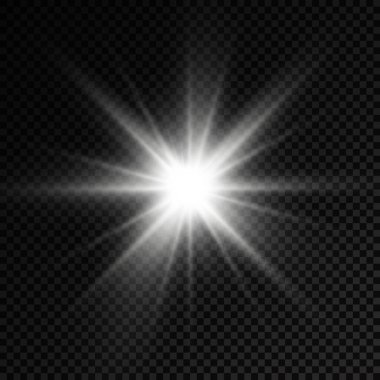 Parlayan beyaz ışık, patlayan güneş ışınları..