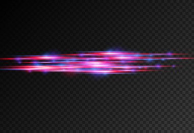 Kırmızı mavi hareketli polis hattı, yatay ışık huzmeleri