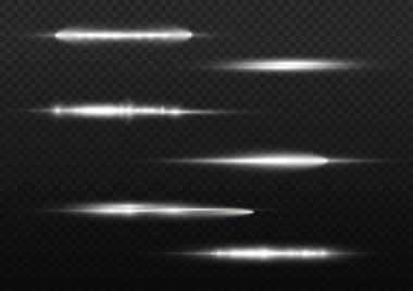 Yatay ışık ışınları, parlayan beyaz yatay çizgi