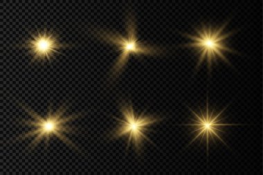 Parlak ışık yıldızı, sarı güneş ışınları.