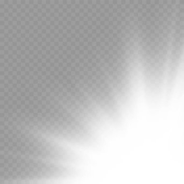 Yıldız patlaması, beyaz parlayan ışıklar güneş ışınları.