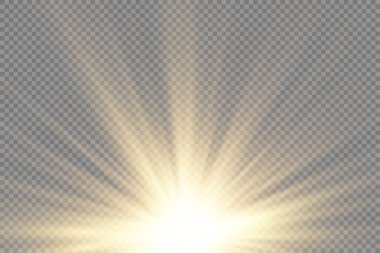 Güneş patlaması, sarı parlak ışıklar güneş ışınları.