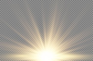 Güneş patlaması, sarı parlak ışıklar güneş ışınları.
