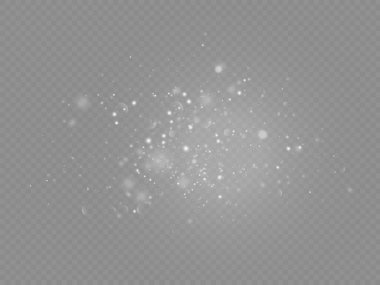 Beyaz toz kıvılcımlar ve yıldızlar, ışık efekti.