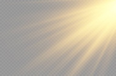 Parlak patlamalı güneş ışığı, parlak güneş ışınları.