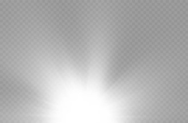 Yıldız patlaması, beyaz parlayan ışıklar güneş ışınları.