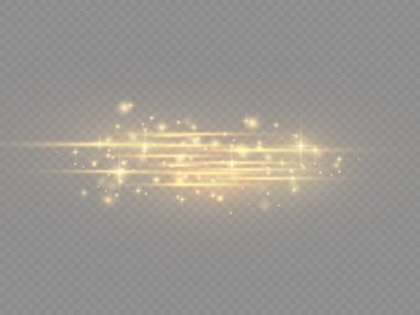 Yatay ışık ışınları, parlak sarı çizgi, ışınlar..