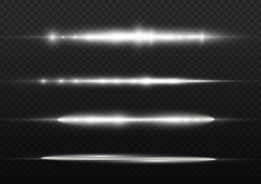Yatay ışık ışınları, parlayan beyaz yatay çizgi