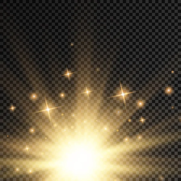 Güneş patlaması, sarı parlak ışıklar güneş ışınları.