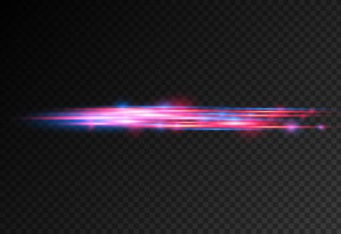 Kırmızı mavi hareketli polis hattı, yatay ışık huzmeleri