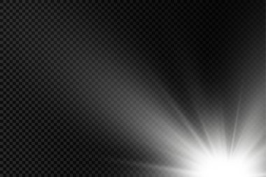 Yıldız patlaması, beyaz parlayan ışıklar güneş ışınları.