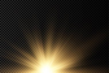 Güneş patlaması, sarı parlak ışıklar güneş ışınları.