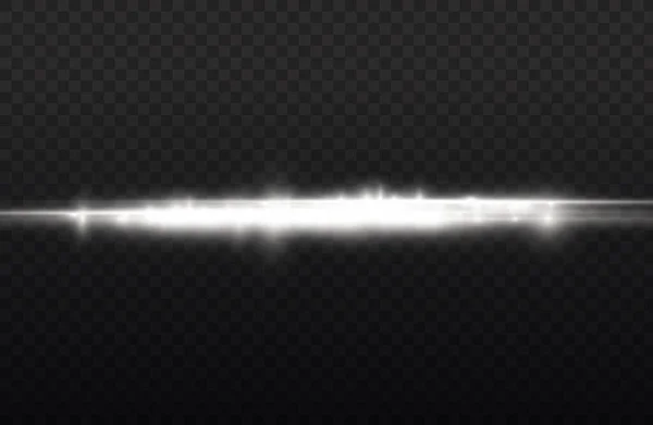 Horizontale lichtstralen, flitswitte horizontale lijn — Stockvector