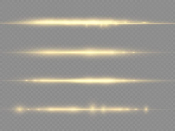 水平光，闪黄色水平线 — 图库矢量图片