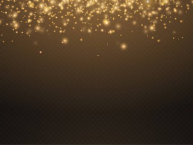 Işıltılı altın sihirli sarı toz ışığı bokeh