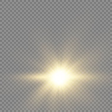 Güneş patlaması, sarı parlak ışıklar güneş ışınları.