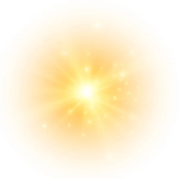 Flash soleil jaune, étoile scintillante. — Image vectorielle