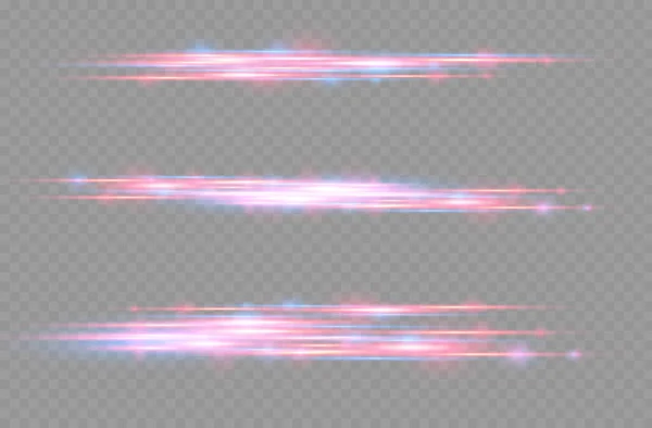 Rote blaue Bewegungslinie, horizontale Lichtstrahlen — Stockvektor