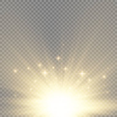 Güneş patlaması, sarı parlak ışıklar güneş ışınları.