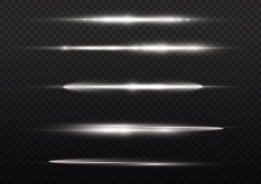 Yatay ışık ışınları, parlayan beyaz yatay çizgi