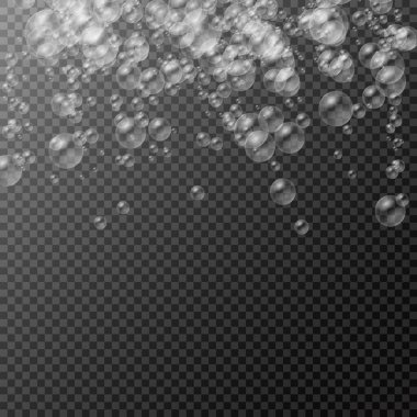 Bir dizi gerçekçi renkli sabun köpüğü.. 