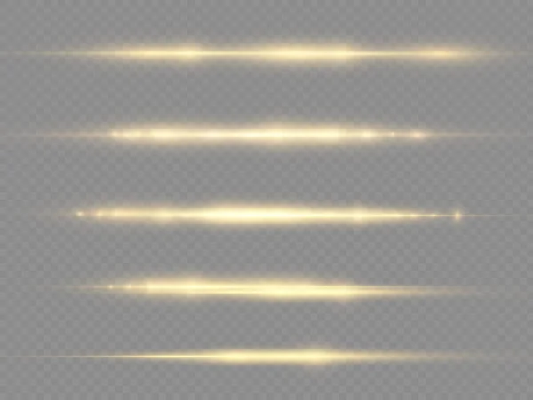 Οριζόντια ακτίνα φωτός, κίτρινη οριζόντια γραμμή φλας — Διανυσματικό Αρχείο