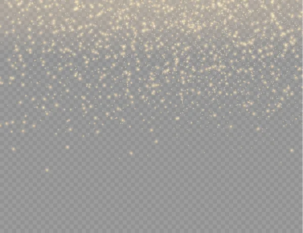 Sárga por részecskék, arany szikrák, fények, csillag — Stock Fotó