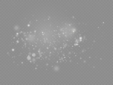 Beyaz toz kıvılcımlar ve yıldızlar, ışık efekti.