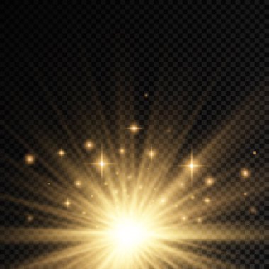 Güneş patlaması, sarı parlak ışıklar güneş ışınları.