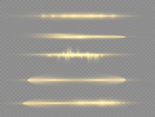 Οριζόντια ακτίνα φωτός, κίτρινη οριζόντια γραμμή φλας — Διανυσματικό Αρχείο
