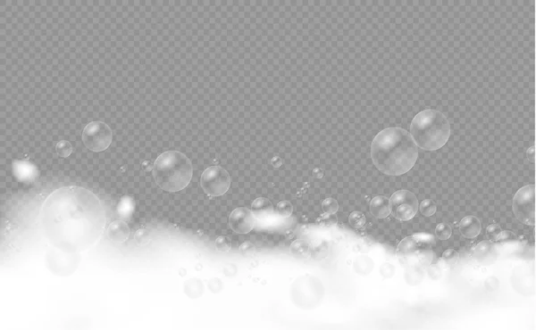 Ställ bad skum med schampo bubblor, tvål. — Stockfoto