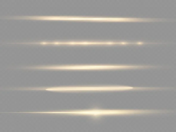Horisontell ljusstråle, ljusgul horisontell linje — Stock vektor