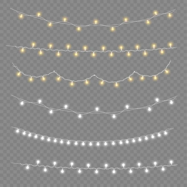 Christmas glowing light garland, led neon lamp. — Stock Vector