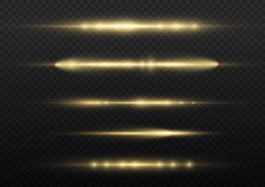 Yatay ışık ışını, parlak sarı yatay çizgi