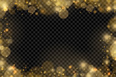 Işıldayan altın sihirli toz parçacıkları ışık saçar.