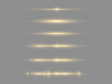 Yatay ışık ışınları, parlayan sarı ışınlar, parıldayan ışınlar..