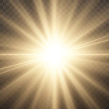 Işıklı yıldız patlaması, sarı güneş ışınları. 