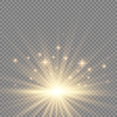 Güneş patlaması, sarı parlak ışıklar güneş ışınları.