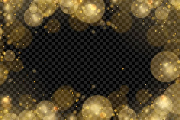 Işıldayan altın sihirli toz parçacıkları ışık saçar.