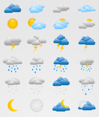renkli weather simge kümesi