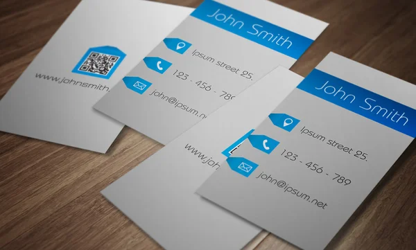 名刺テンプレート - 現代ライト グレーとブルー デザイン — ストックベクタ
