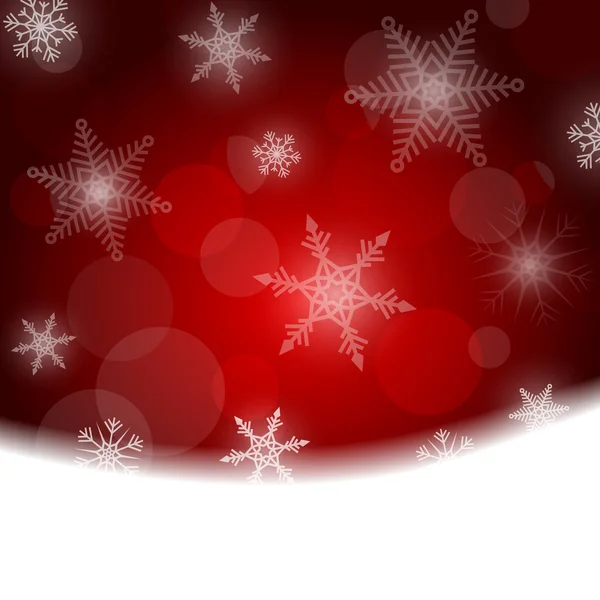 Fond de Noël - rouge avec des flocons de neige blancs — Image vectorielle