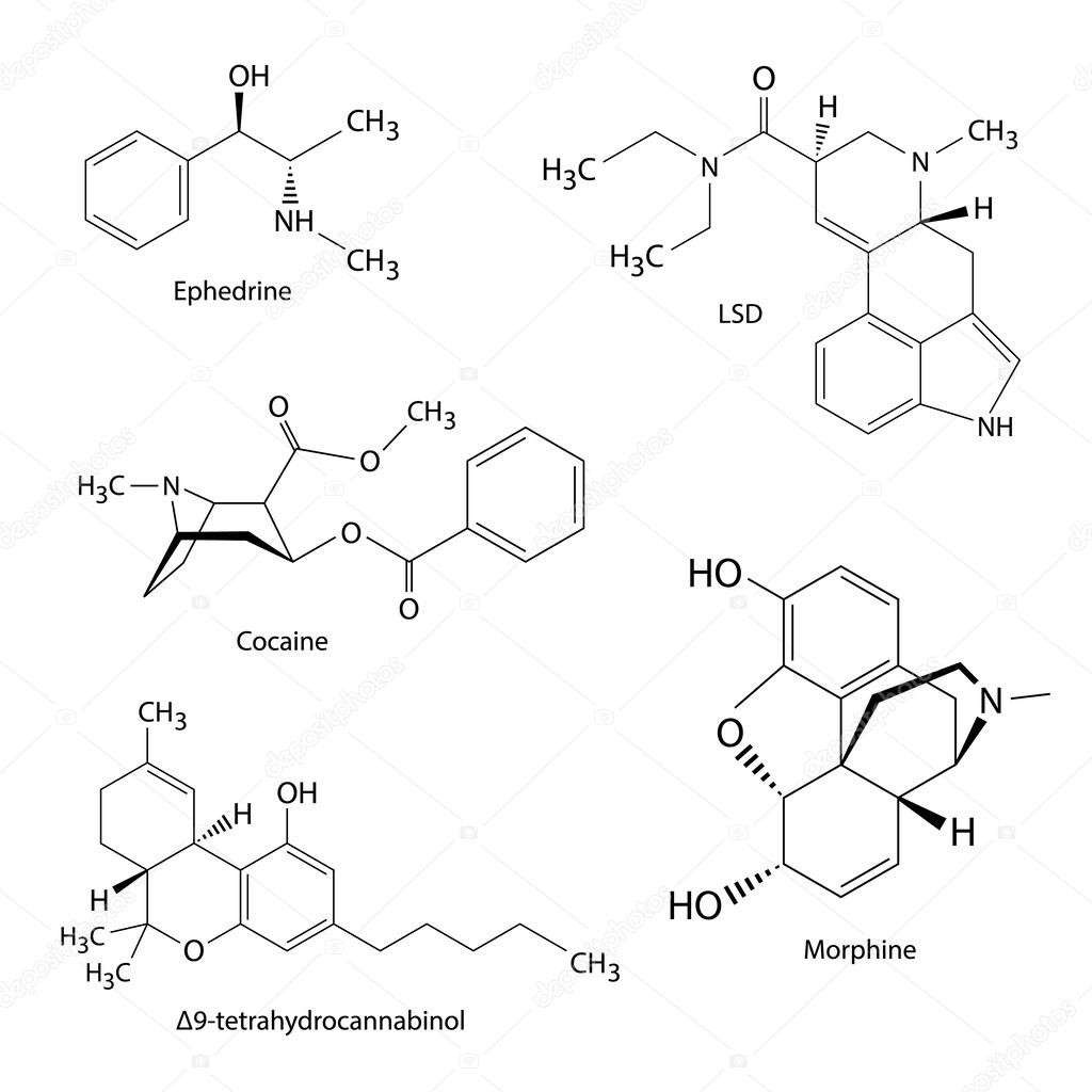 Chemical formulas of illicit drugs and substances